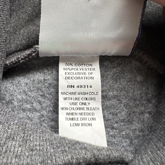 Champion Sweatshirt Mens Small Grey Hoodie Pockets Logo Spellout - Picture 10 of 12